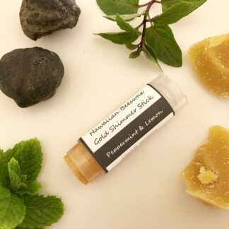 Gold Shimmer Lip Balm with Peppermint & Lemon