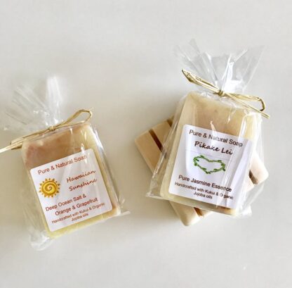 2 Mini Soap Set with Wooden Soap Dish wedding, party favors, housewarming gift