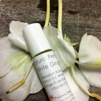 White Ginger Lily Natural Perfume Oil Scented with Pure Essential Oils with Hawaiian Kukui Nut and Coconut Oil base 5ml roll-on bottle